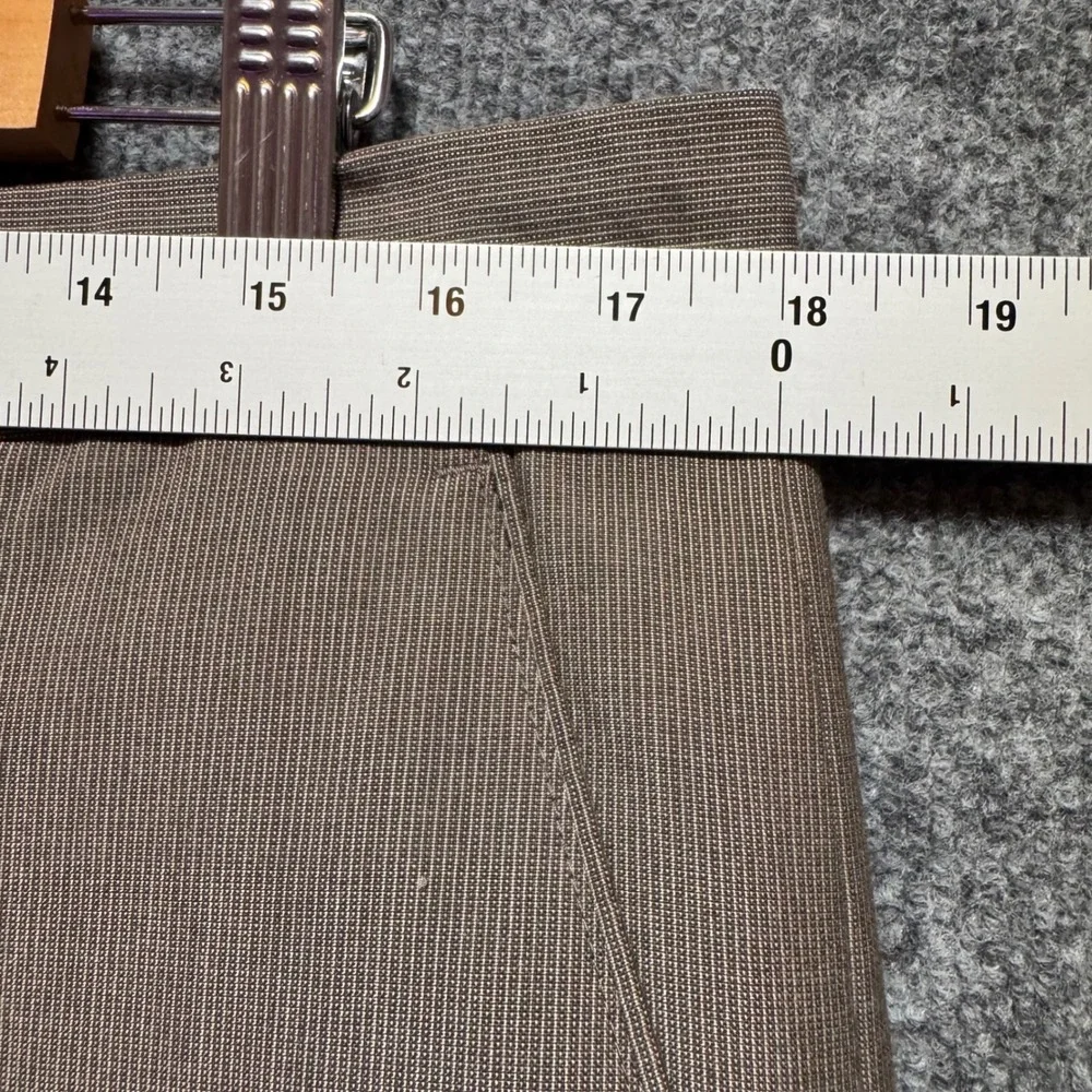 Banana Republic Dress Pants 36x32 Mens Taupe Brown Micro Check Straight‎ Slacks
